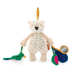 Moulin Roty - Aktivitetstøjdyr med ophæng - Tigeren Baboo 26 cm - La forêt Mawa