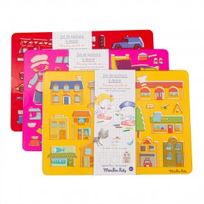 Moulin Roty - Stencils - Hverdagsliv - 12 assorterede