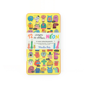 Moulin Roty - Farveblyanter 12 stk - Neon - Les Schmouks
