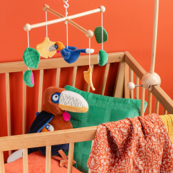 Moulin Roty - Aktivitetstøjdyr - Næsehornsfuglen Litchi 40 cm - La forêt Mawa