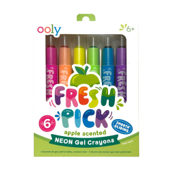 OOLY - Gel farvekridt med duft 6 stk - Fresh Pick Apple Neon