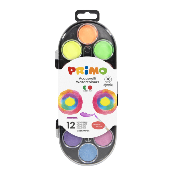 PRIMO - Vandfarve palette 12 farver - M Special