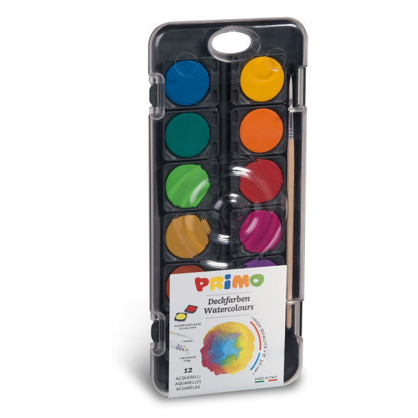 PRIMO - Vandfarve palette - 12 farver M Classic