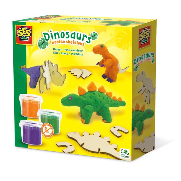 Dough - Dinosaurs wooden skeletons