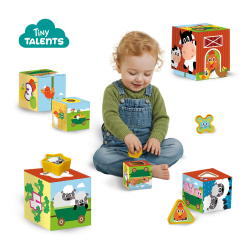 SES Creative - Stableklodser og puttekasse 2i1 - Bondegårdsdyr