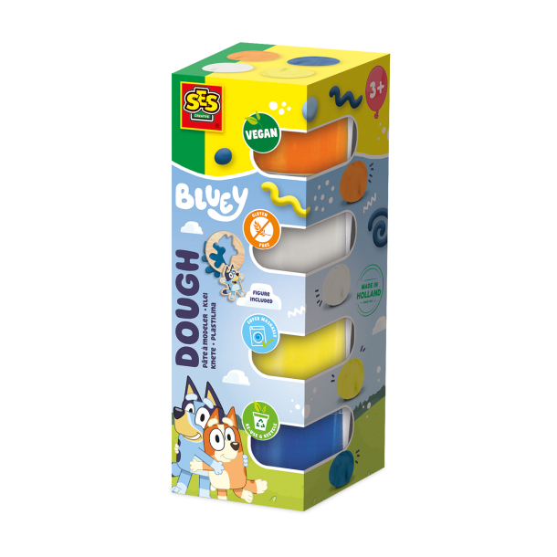 SES Creative - Bluey - Modellervoks - 4 bøtter 90g