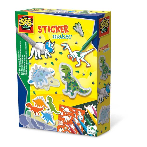SES Creative - Lav selv - Klisterm&#230;rker - Dinosaurer