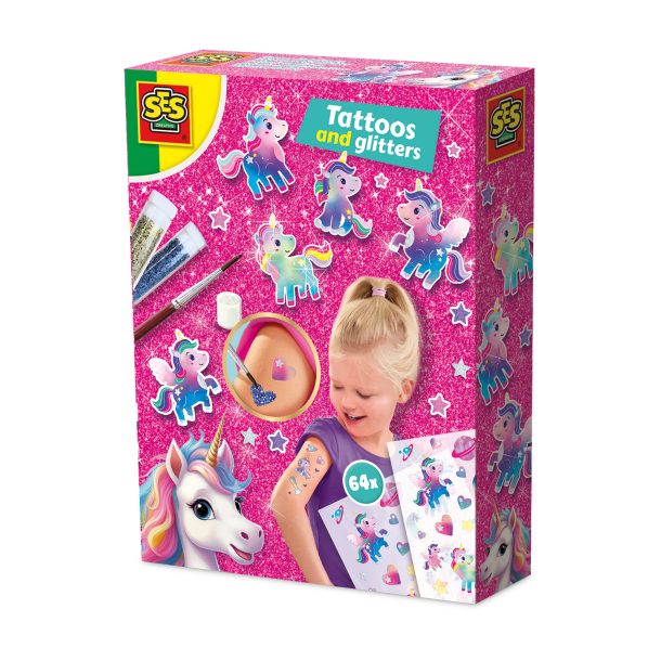 SES Creative - Tatoveringer og glitter - Enhj&#248;rning