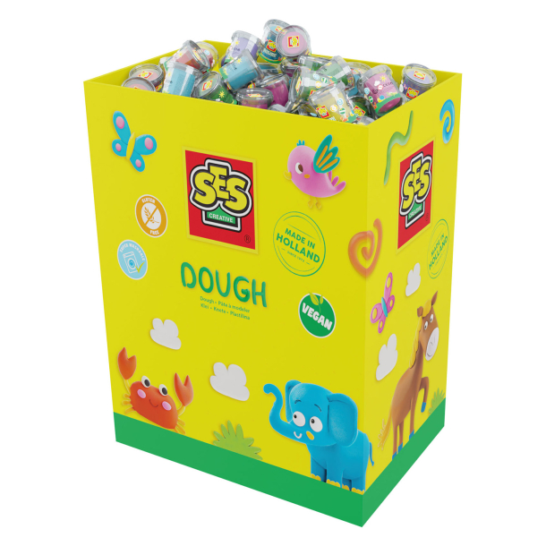 SES Creative - Modellervoks - Display 324 bøtter 115g assorterede