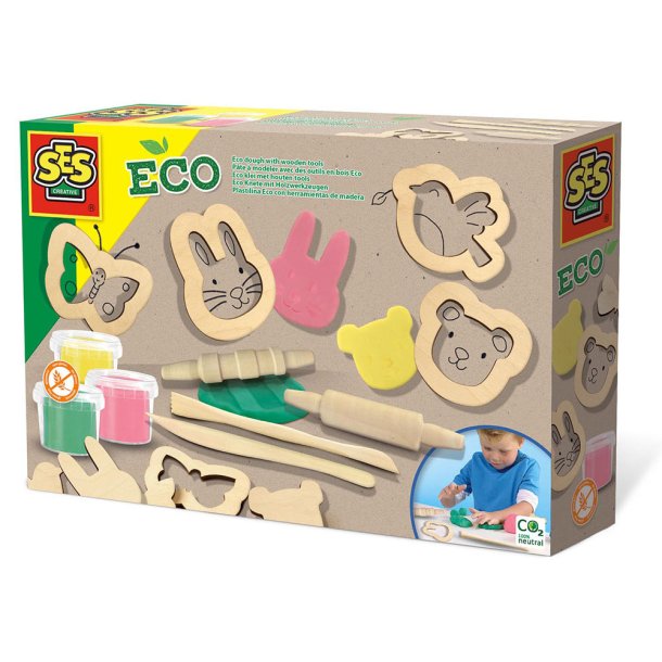Dough with wooden tools
