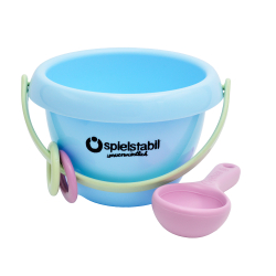 Spielstabil - Lille spand med sandske og rangle - assorteret