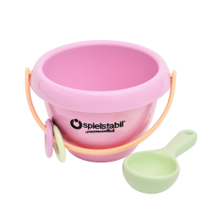 Spielstabil - Lille spand med sandske og rangle - assorteret