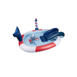 Swim Essentials - Badebassin 210 cm - Ocean Stripes Adventure med rutsjebane