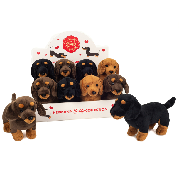 Teddy Hermann - St&#229;ende gravhund 21 cm - 8 assorterede
