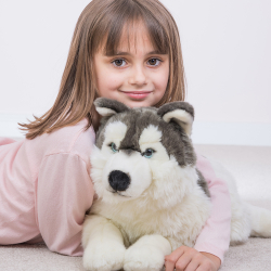 Teddy Hermann - Liggende Husky 60 cm