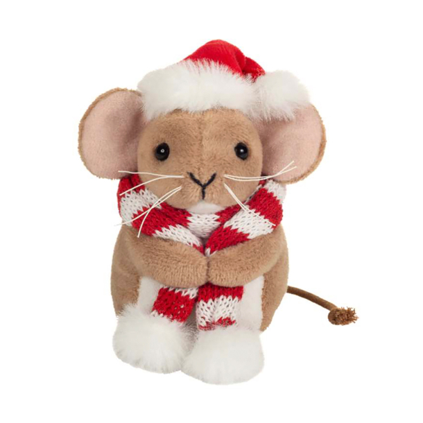 Teddy Hermann - Julemus med halstørklæde 11 cm