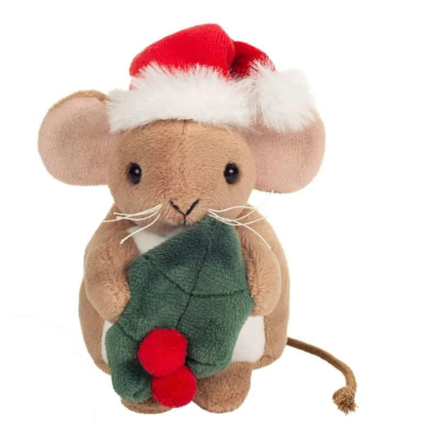 Teddy Hermann - Julemus med kristtjørn 11 cm