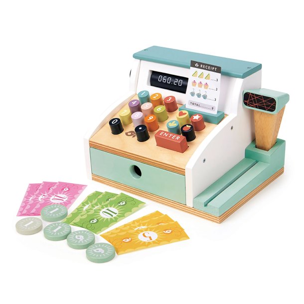 Till with Play Money White Play kitchen food Room2Play