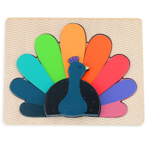 Vilac - Træpuslespil 12 brk - Påfugl af Andy Westface