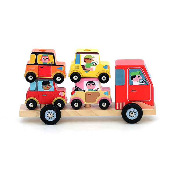 Truck with Trailer and Stacking Cars