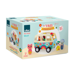 Vilac - Lydbil med 6 dyrefigurer