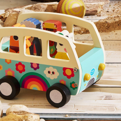 Vilac - Lydbil med 6 dyrefigurer