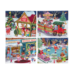 eeBoo - Puslespil 36 brk - Jul i landsbyen - assorterede