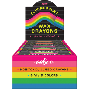 eeBoo - 6 Jumbo farvekridt - Neon - Display 15 stk
