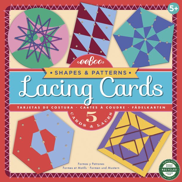 eeBoo Shapes & Patterns Lacing Cards