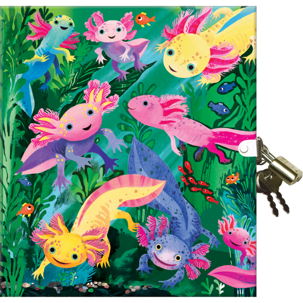 eeBoo - Dagbog med l&#229;s - Axolotl