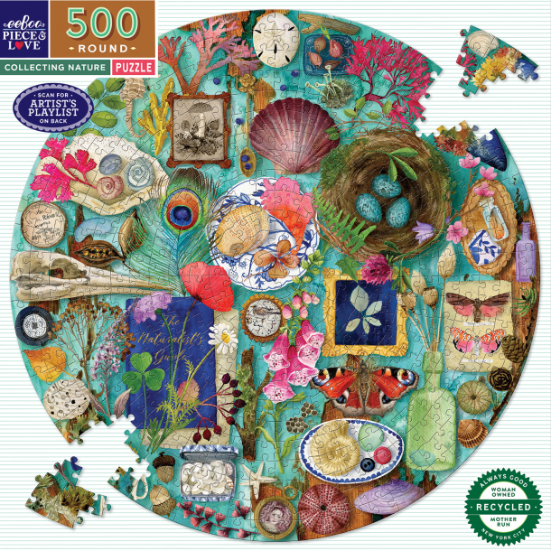 eeBoo - Rundt puslespil 500 brk - Collecting Nature