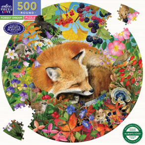 eeBoo - Rundt puslespil 500 brk - Forest Dream