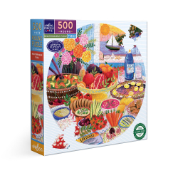 eeBoo - Rundt puslespil 500 brk - Mediterranean Table
