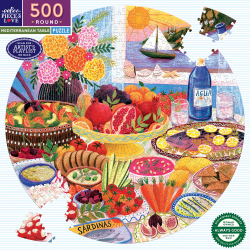 eeBoo - Rundt puslespil 500 brk - Mediterranean Table