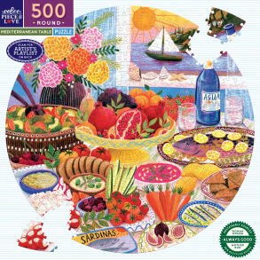 eeBoo - Rundt puslespil 500 brk - Mediterranean Table