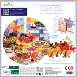 eeBoo - Rundt puslespil 500 brk - Mediterranean Table