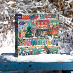 eeBoo - Puslespil 1000 brk - English Seaside Christmas