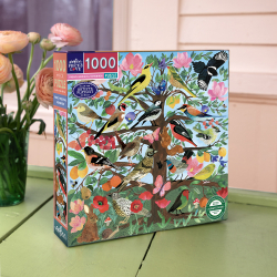 eeBoo - Puslespil 1000 brk - French Medieval Songbirds
