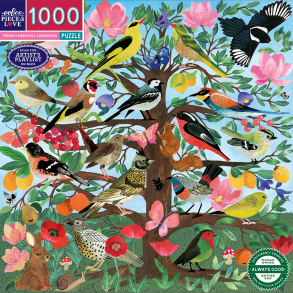 eeBoo - Puslespil 1000 brk - French Medieval Songbirds