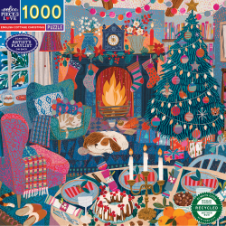eeBoo - Puslespil 1000 brk - English Cottage Christmas
