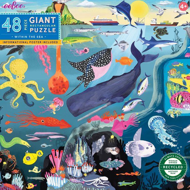 eeBoo - Jumbo puslespil 48 brk - Havet