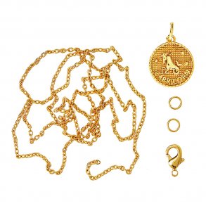 me&my BOX - Vedhæng DYI sæt - Stjernetegn - Stenbukken - Guldbelagt 18K