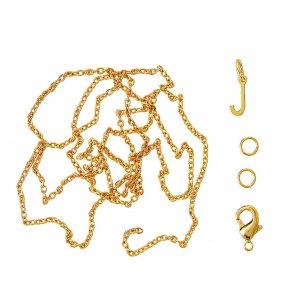 me&my BOX - Vedhæng DYI sæt - Bogstav - J - Guldbelagt 18K