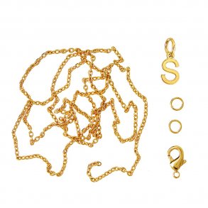 me&my BOX - Vedhæng DYI sæt - Bogstav - S - Guldbelagt 18K