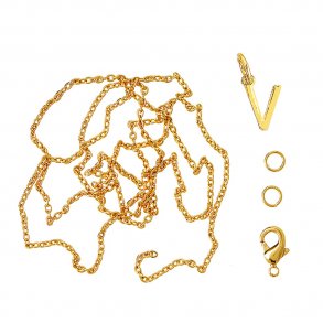 me&my BOX - Vedhæng DYI sæt - Bogstav - V - Guldbelagt 18K