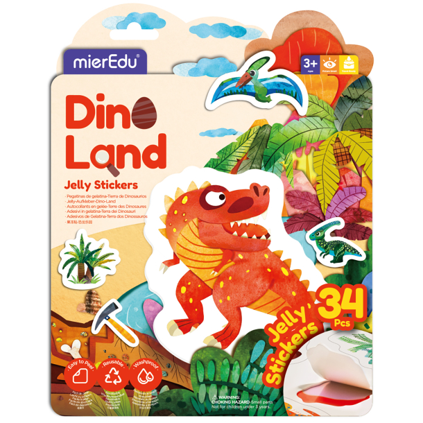 Jelly Stickers 34 pcs - Movable - Dino Land