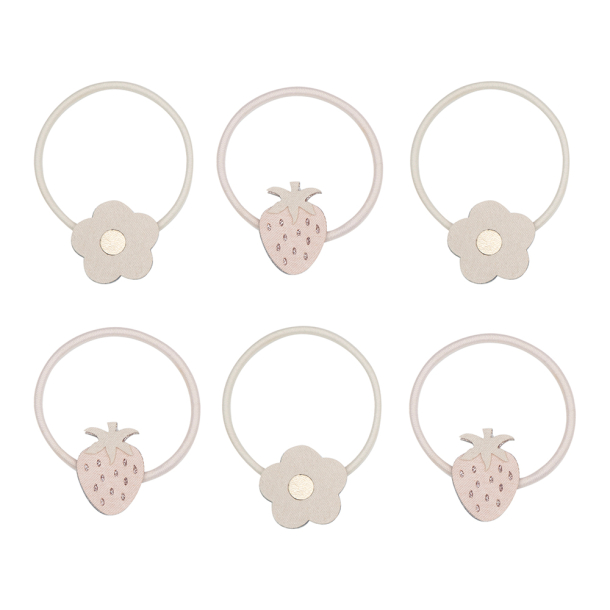 Mimi &amp; Lula - 6 hårelastikker - Strawberry Tulip