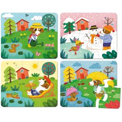 Vilac - Puslespil 4x6 brk - De 4 &#229;rstider