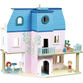 Vilac - Dukkehus med møbler og dukker