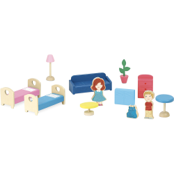 Vilac - Dukkehus med m&#248;bler og dukker